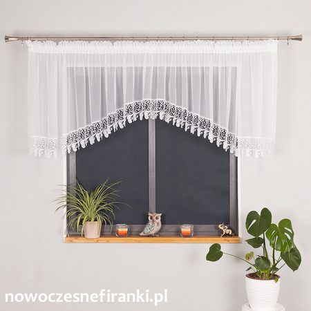 Firanka lambrekin z gipiurą 300x100