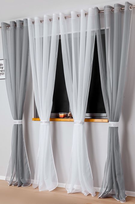 Firanka Zasłonka woalowa 140x250 przelotki